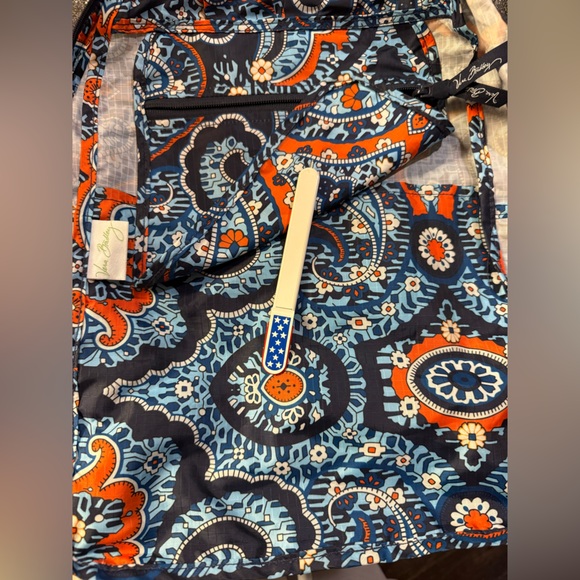 Vera Bradley Blue and Orange Paisley Backpack - Picture 15 of 16